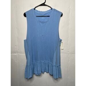 NEW Pilcro Anthropologie Womens Blue Tank Top Blouse Size Small